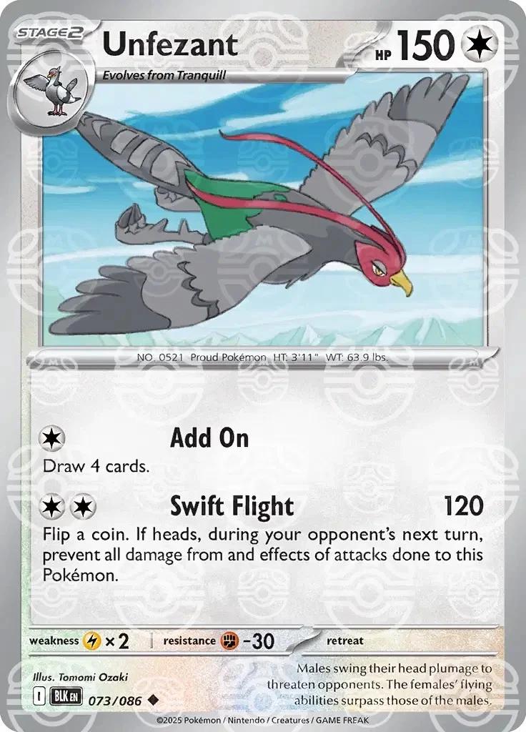 Black Bolt Unfezant [Master-Ball] Pokémon card